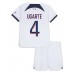 Paris Saint-Germain Manuel Ugarte #4 Bortedraktsett Barn 2023-24 Korte ermer (+ Korte bukser)